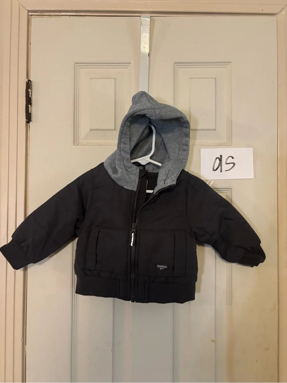 OshKosh B'gosh Black Puffer Jacket with Gray Hood
